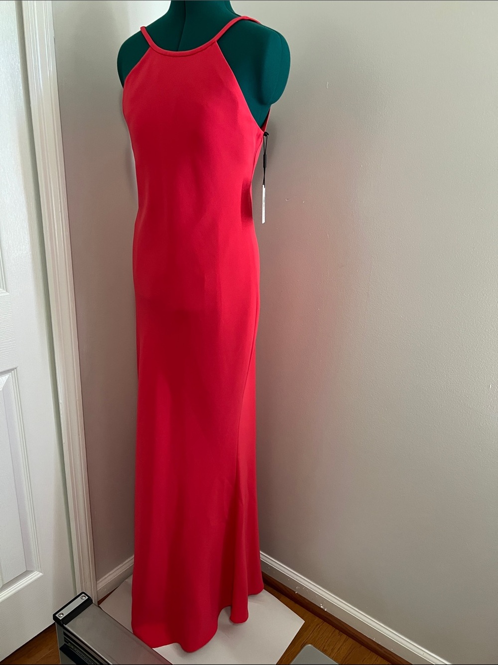 Calvin Klein Red Halter-Style Maxi Dress